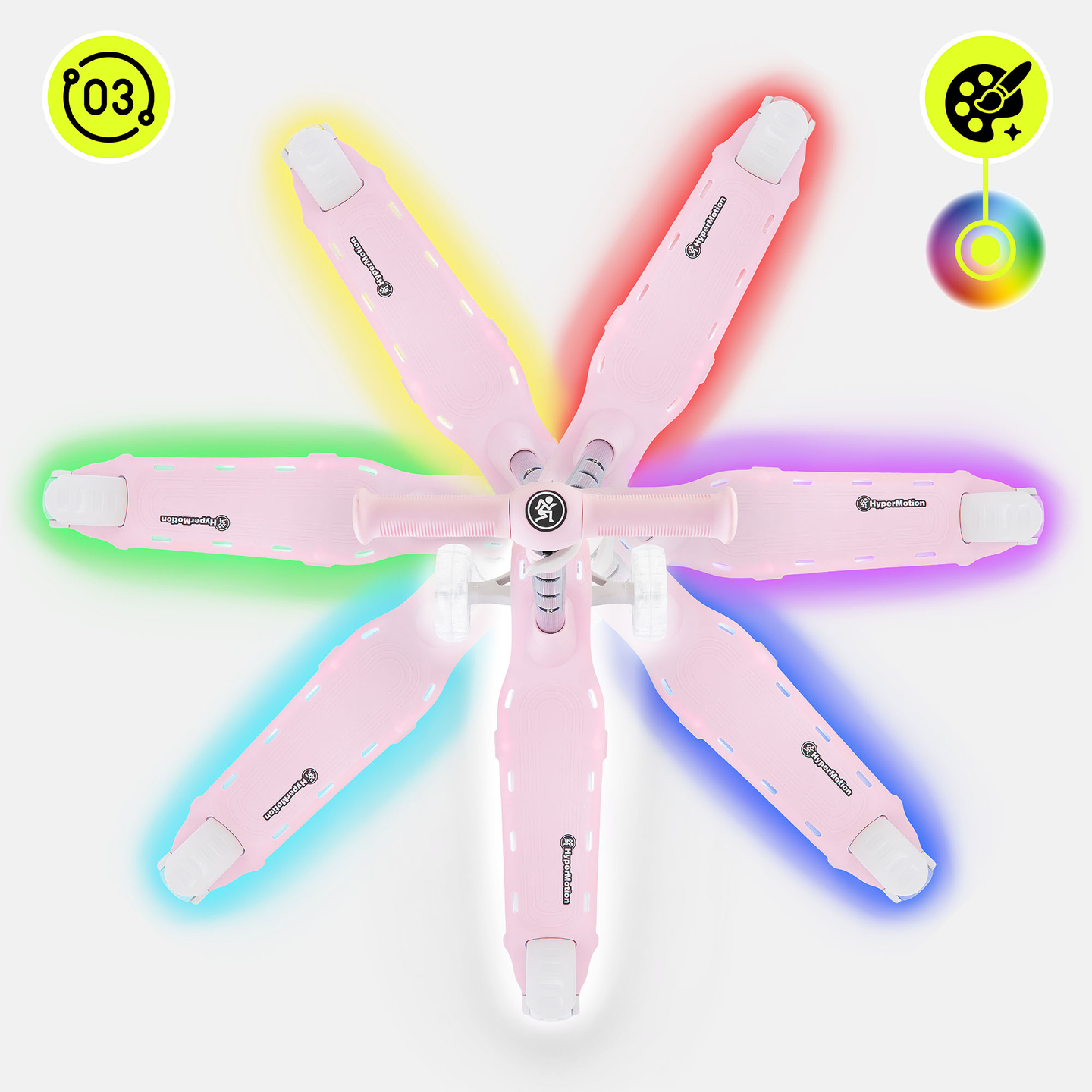 HyperMotion BECKY tasakaalutõukeratas - RGB LED valgustus, roosa