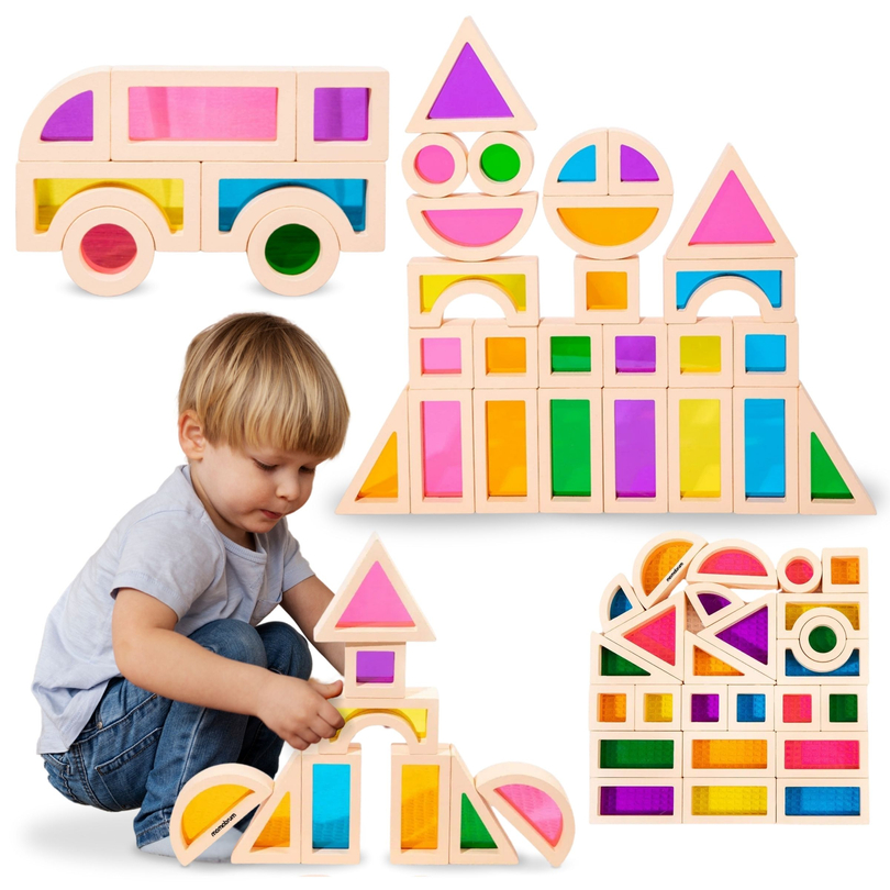 Vikerkaarepuidust klotsid - 25 elementi