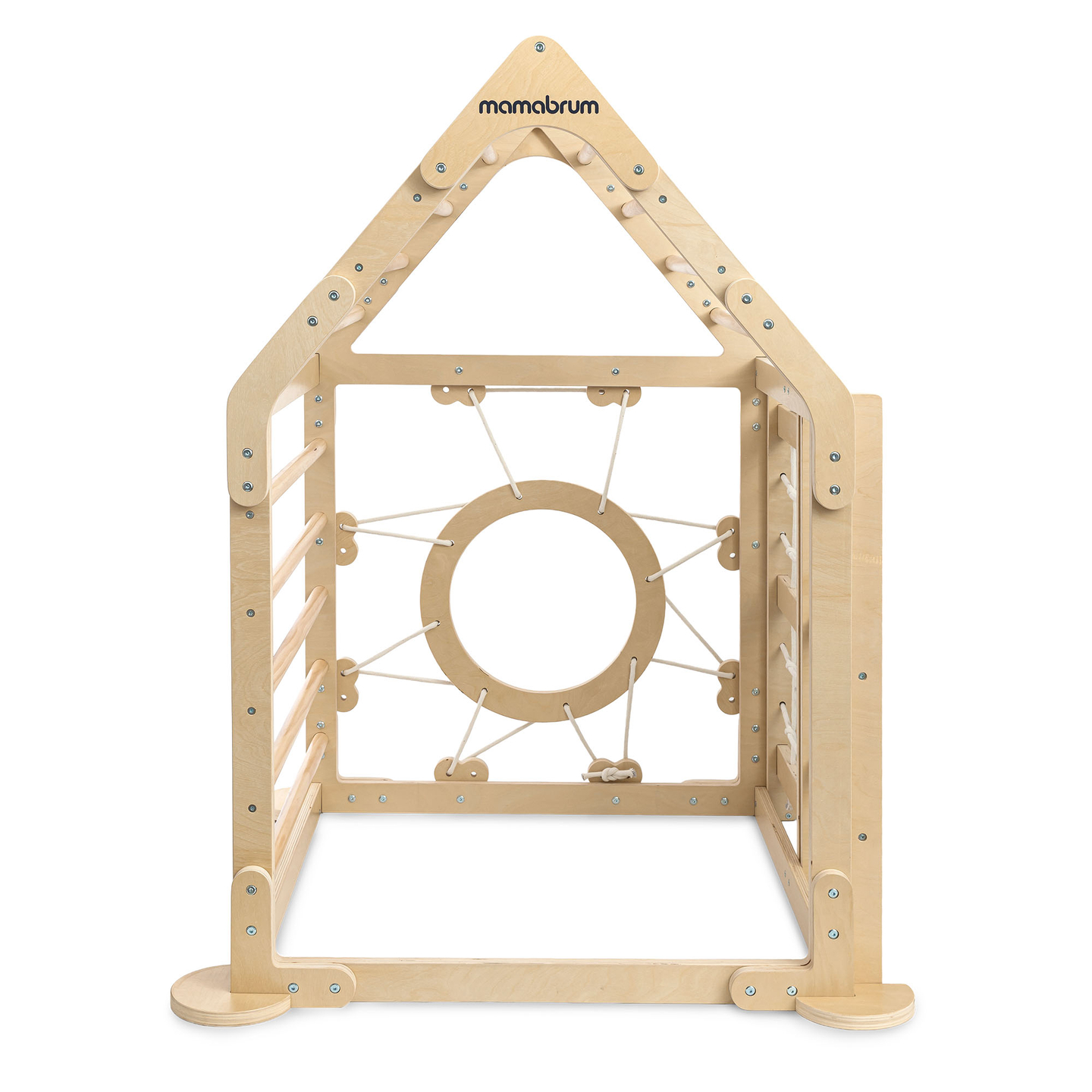 Puidust sisemänguväljak lastele - maja redelitega ja liumäega