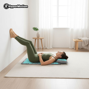 Öko-linane nõelravimatt kookoskiudude ja tatrapadjaga – 68 cm HyperMotion hall-münt