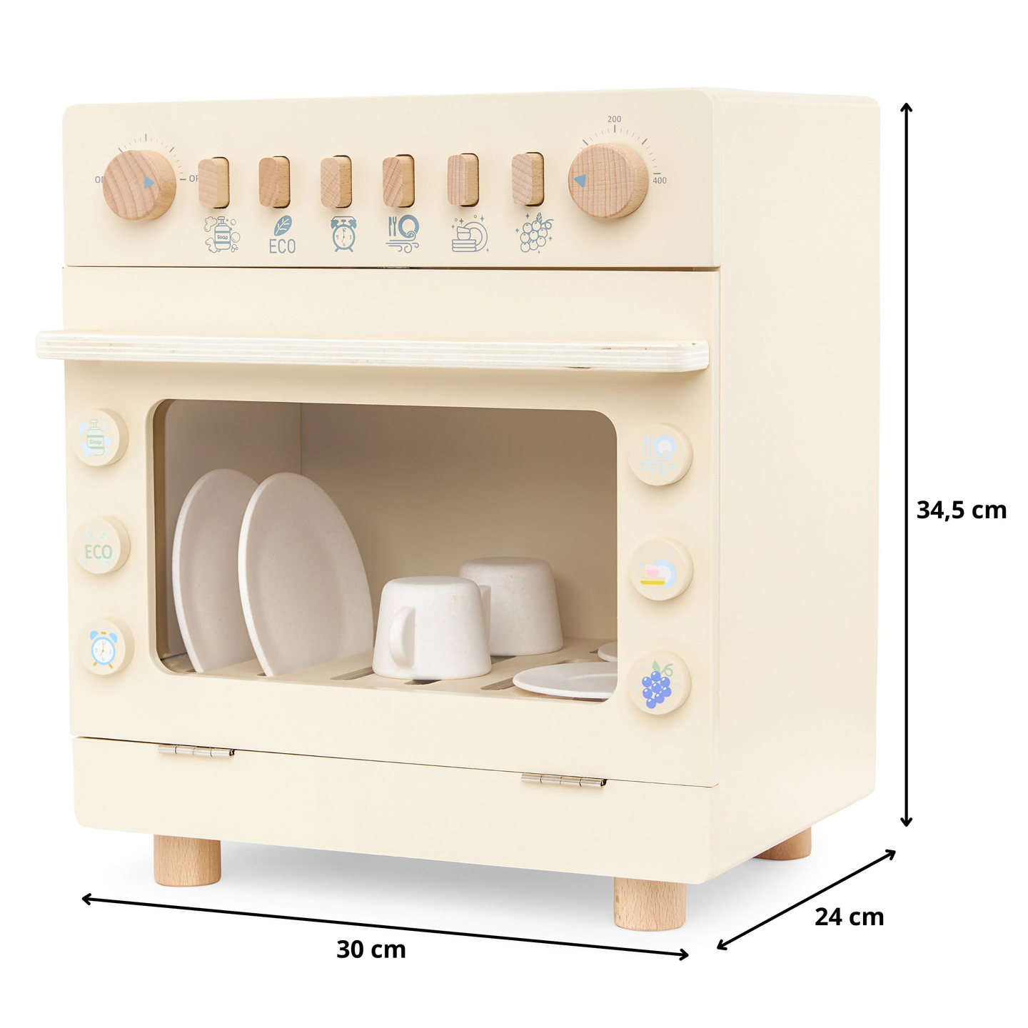 Puidust nõudepesumasin koos tarvikutega