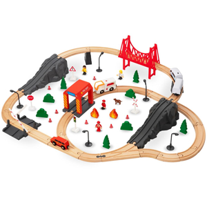 Puidust rong, akuga rong - Tuletõrje, rööpad, autod, sillad, tõkkepuu