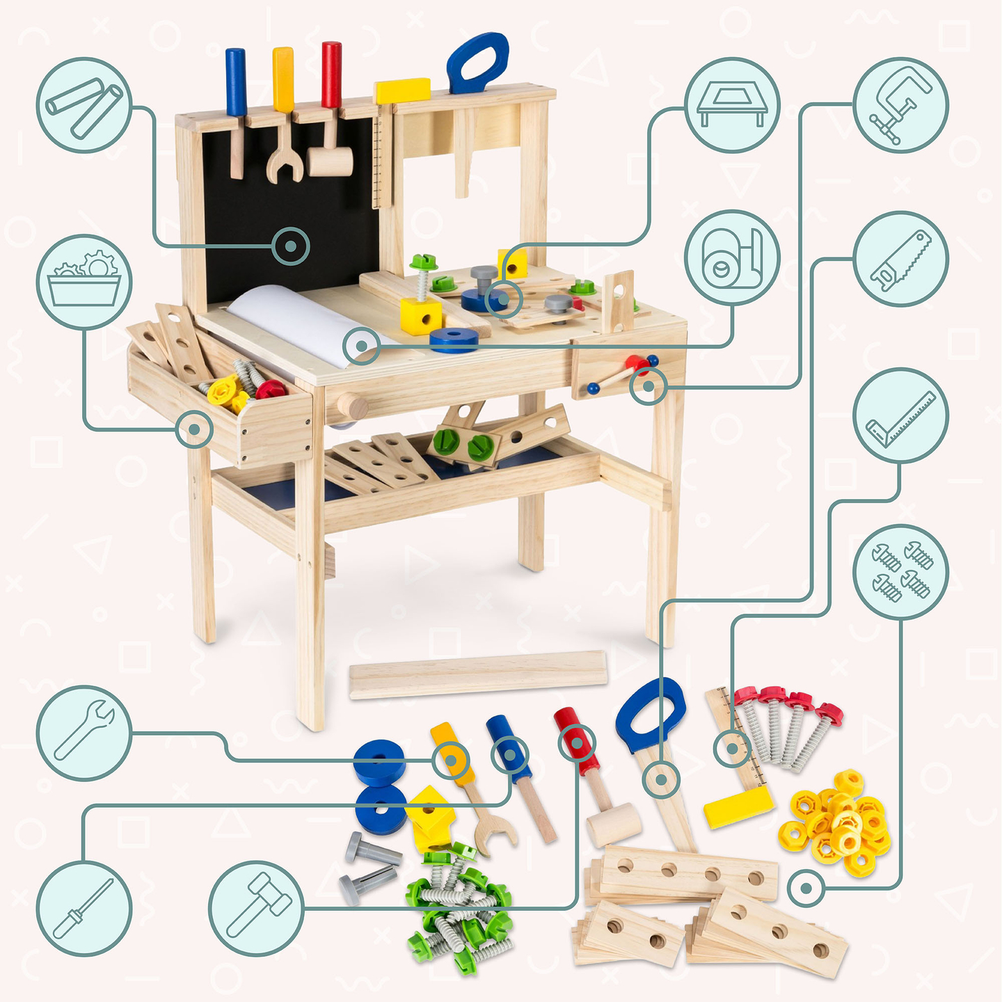 Puidust DIY komplekt XXL - 75 tükki