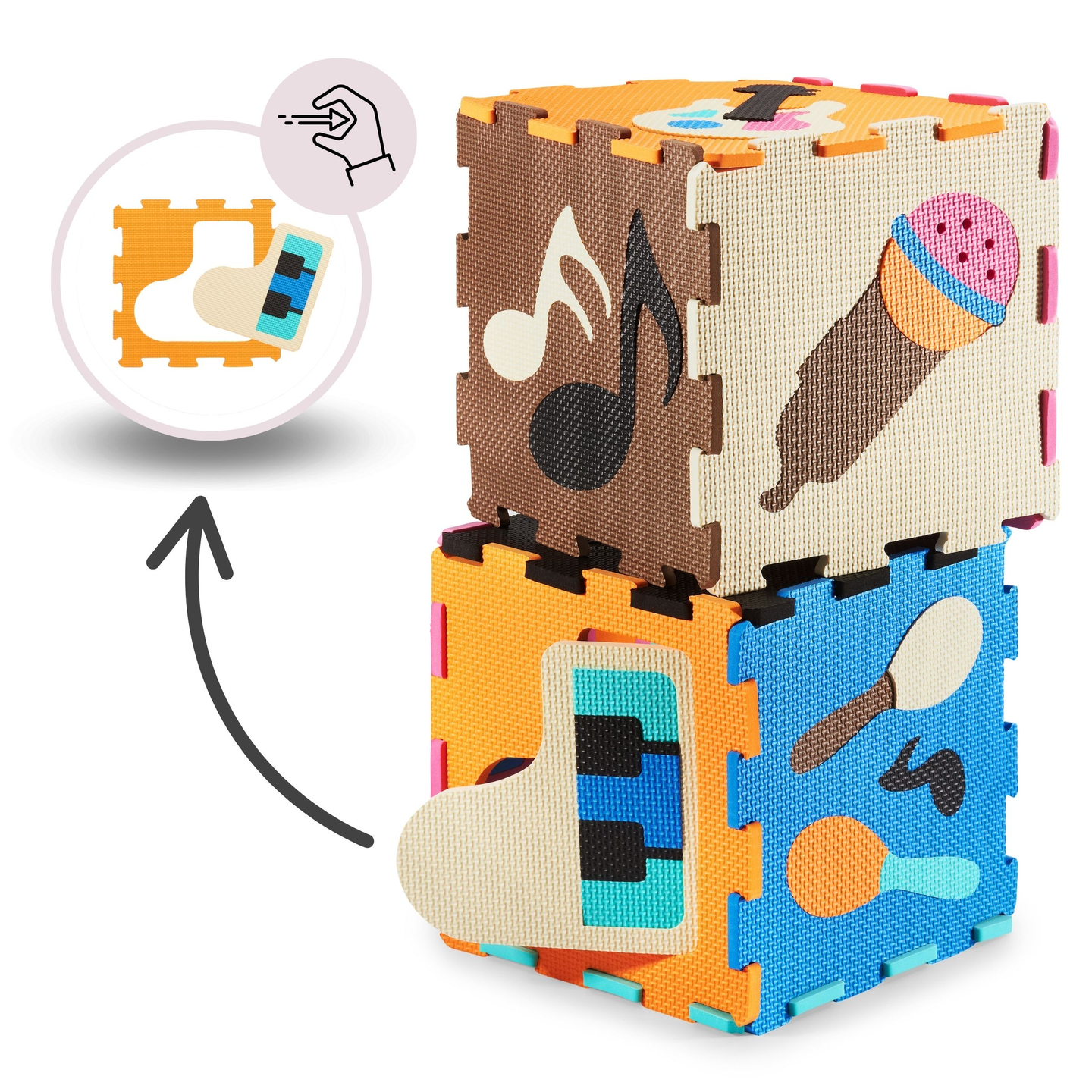 Haridusotstarbeline vahtplastimatt 90 x 90 x 1cm - EVA vahtpolüstri - kujundus: vahendid