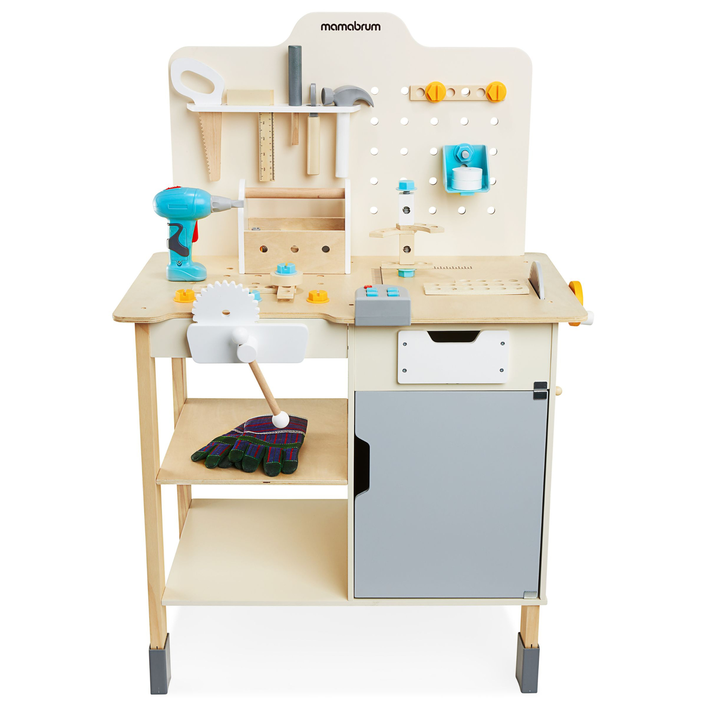 XXL suur puidust töökoda koos tööriistadega - DIY komplekt, 74 elementi