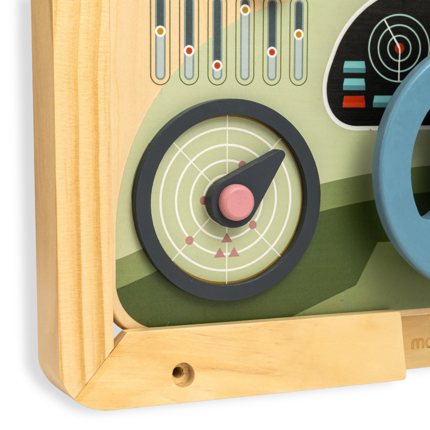 Puidust Montessori laud 2-ühes kokpit väikesele juhile ja piloodile – rool, käigukang, reisikaardid, radar