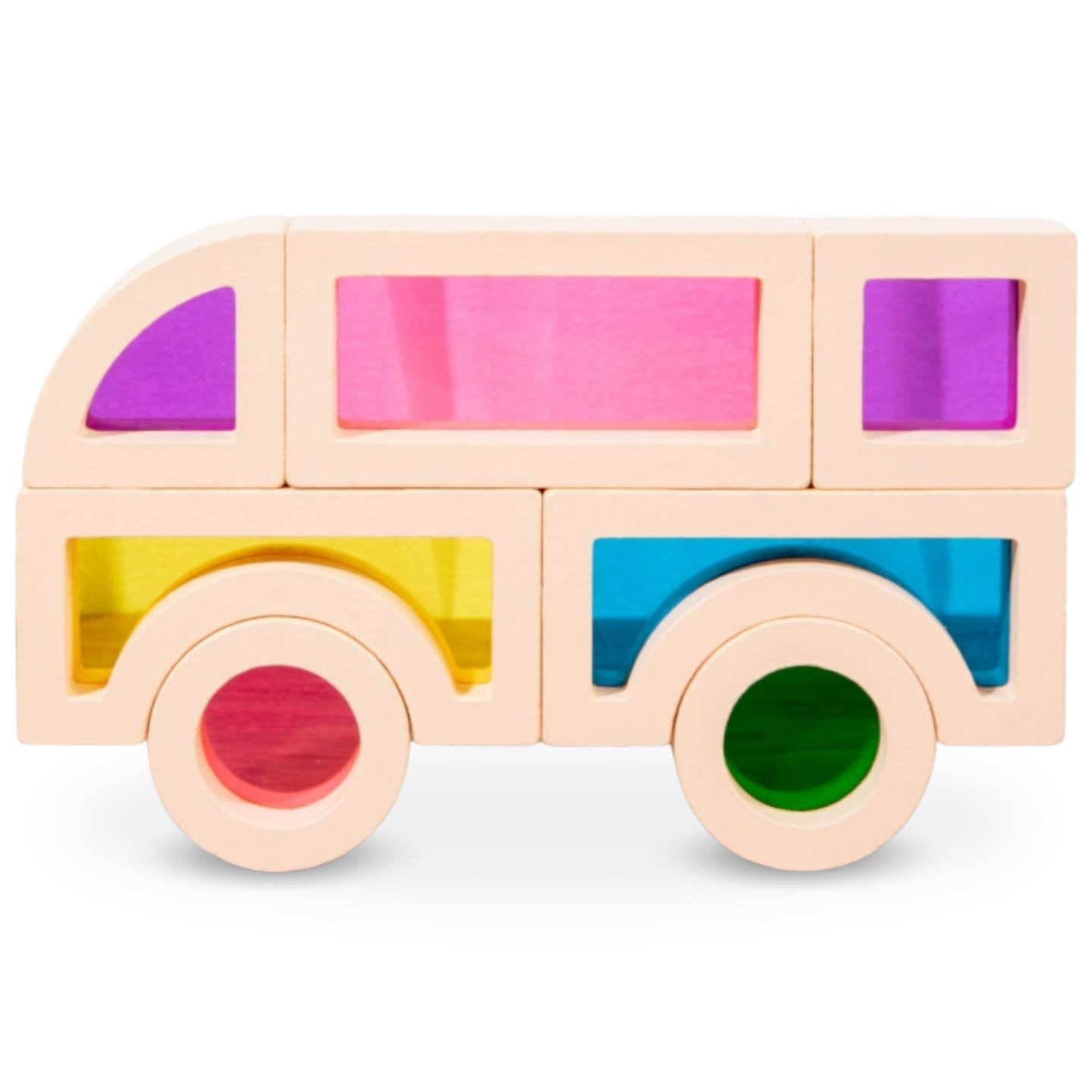 Vikerkaarepuidust klotsid - 25 elementi