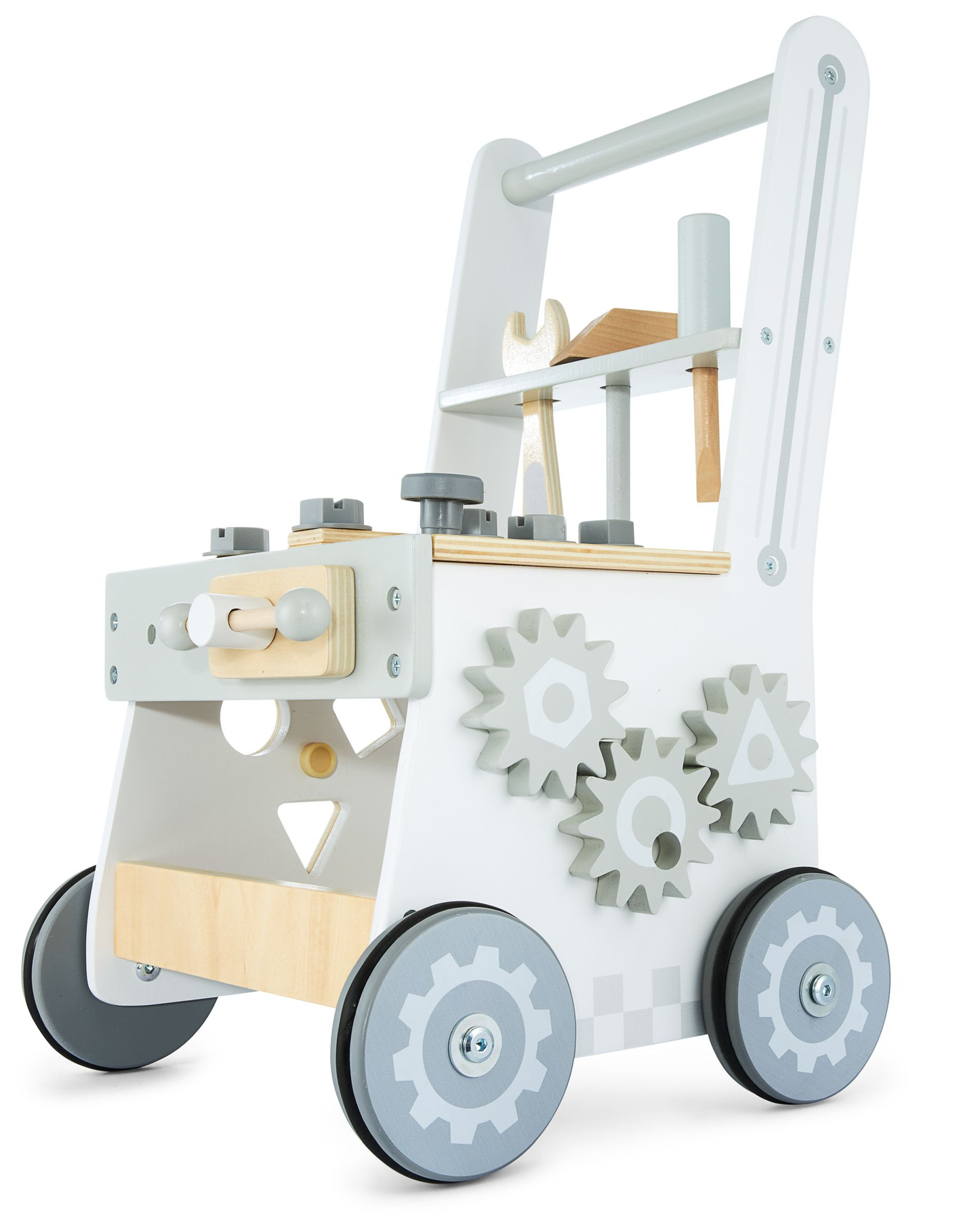 3-in-1 puust kõndija, tõukur + töökoda - 47 elementi