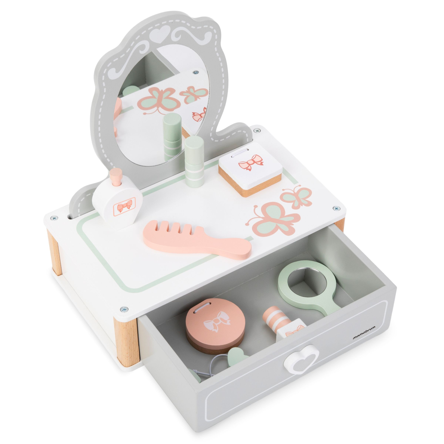 Puidust laste riietuslaud koos tarvikutega