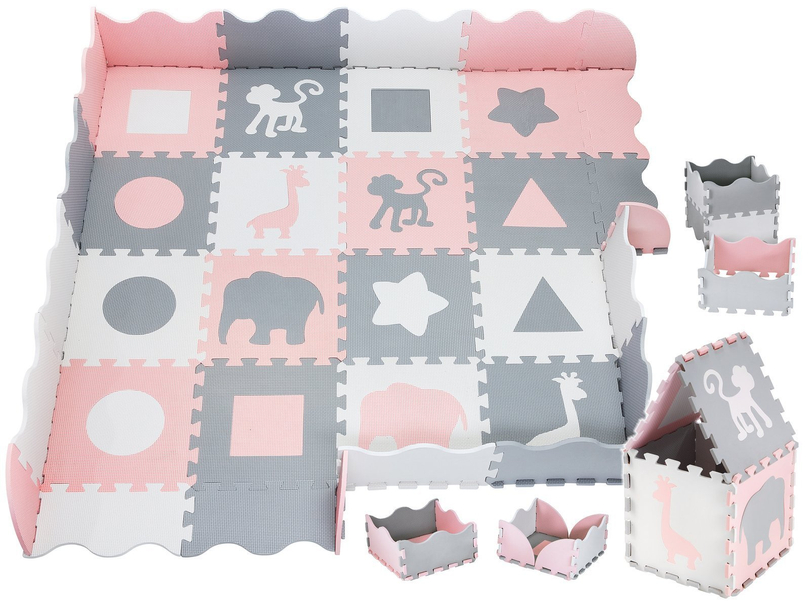 Vahtmatt XL 150 x 150 x 1cm koos servaga - EVA vahtpolüstri - roosa