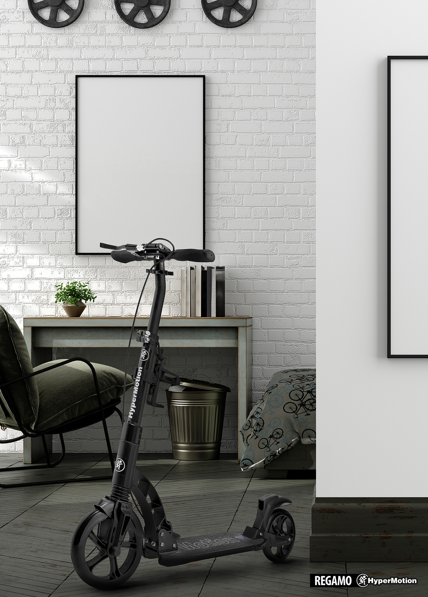 HyperMotion REGAMO täiskasvanute roller - must