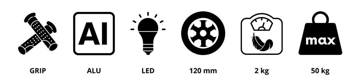 Tringo kolmerattaline tasakaaluliikur, 3-8 aastat vana - must + helendavad LED veljed