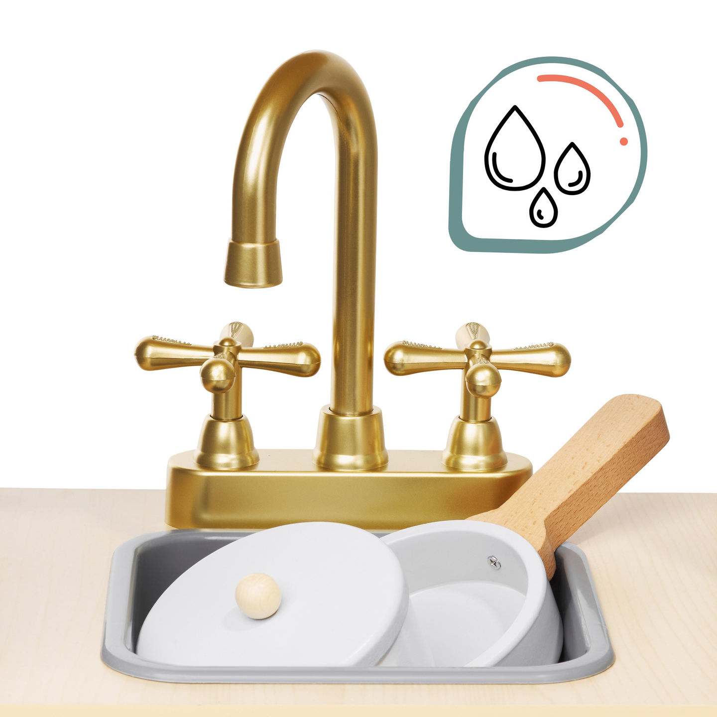 XXXL puidust interaktiivne köök koos LED-valgustuse, kümblustoruga ja tarvikutega