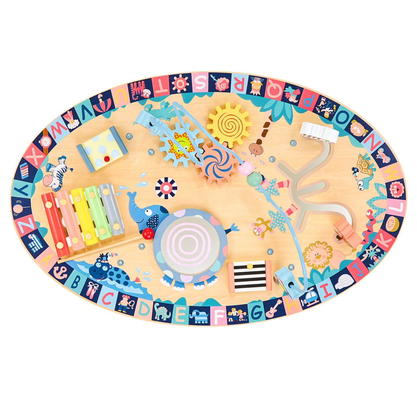 7in1 puidust õppelaud, muusikaline, sensoorne