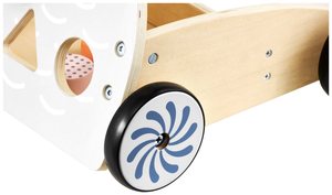 Puidust multifunktsionaalne jalutuskäru - tõuker - klotsidega lapsevanker - Owl
