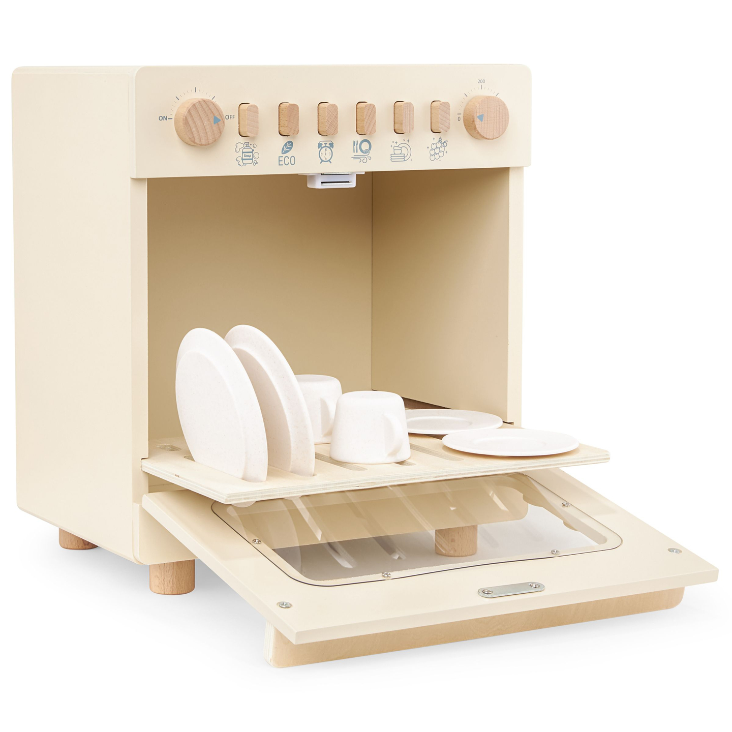 Puidust nõudepesumasin koos tarvikutega