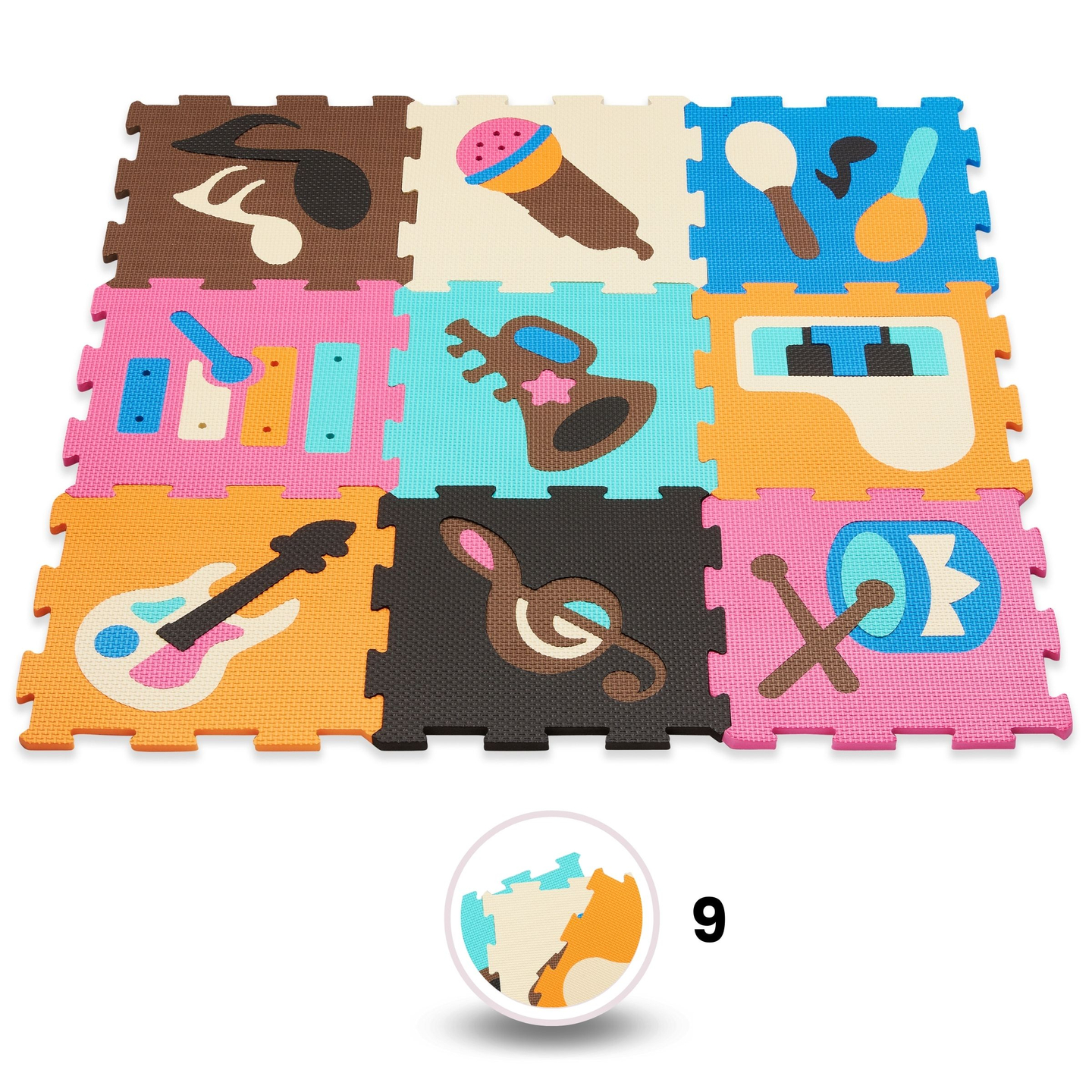 Haridusotstarbeline vahtplastimatt 90 x 90 x 1cm - EVA vahtpolüstri - kujundus: vahendid