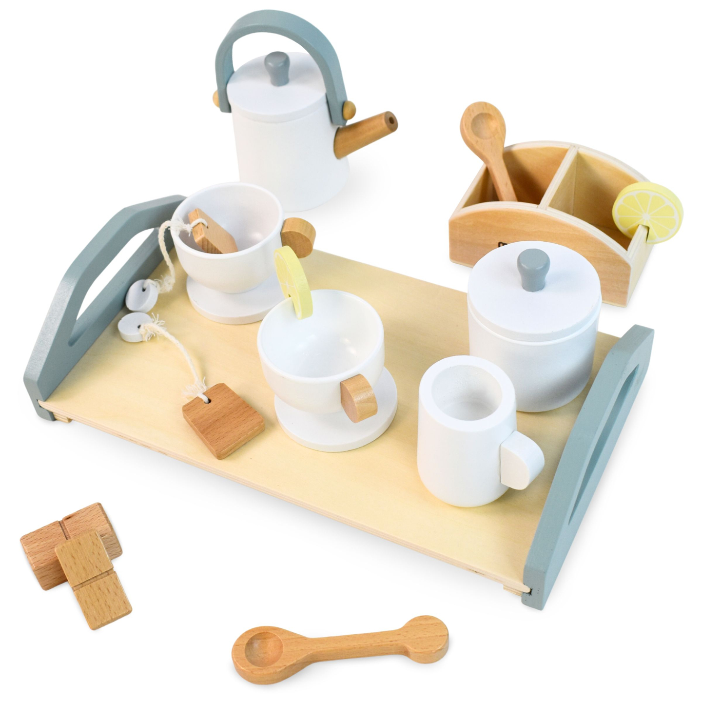 Suur puidust teekomplekt koos kandikuga - 17 toodet