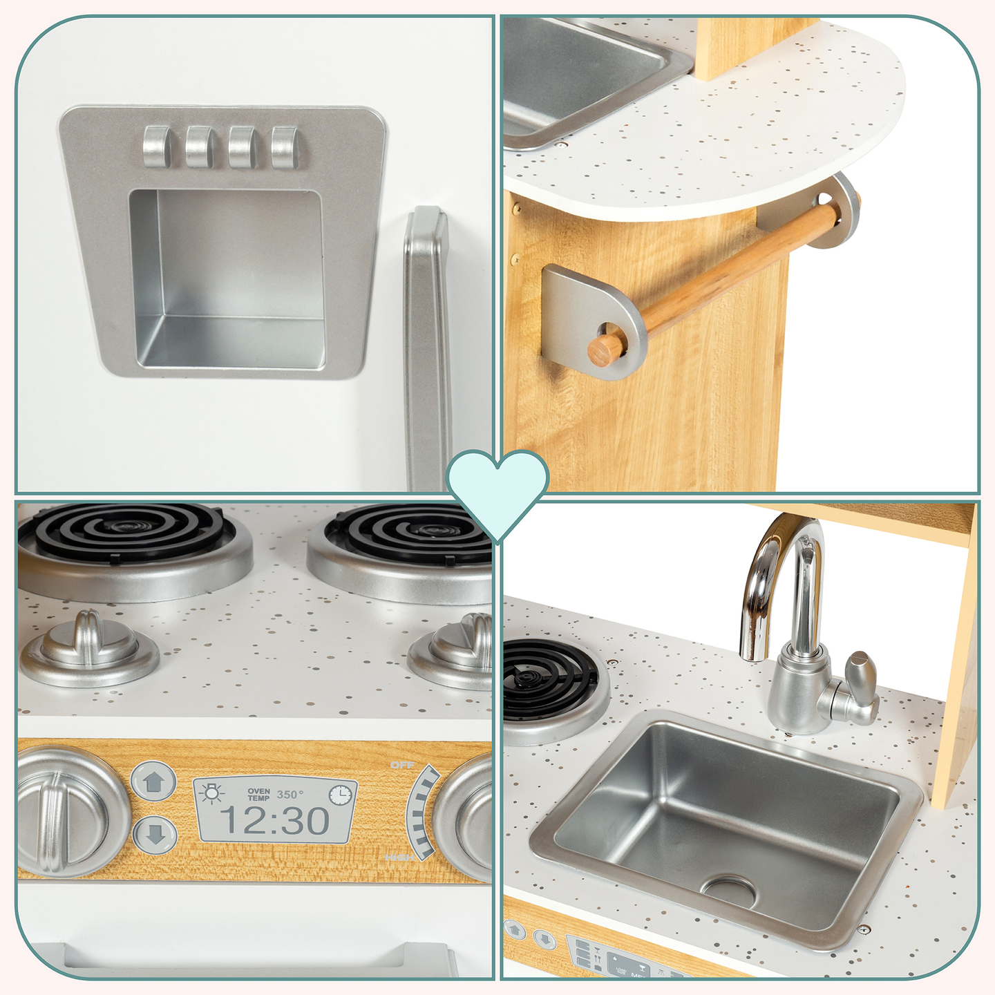 XXL puidust köök koos LED-valgustuse, esiplaadi ja tarvikutega