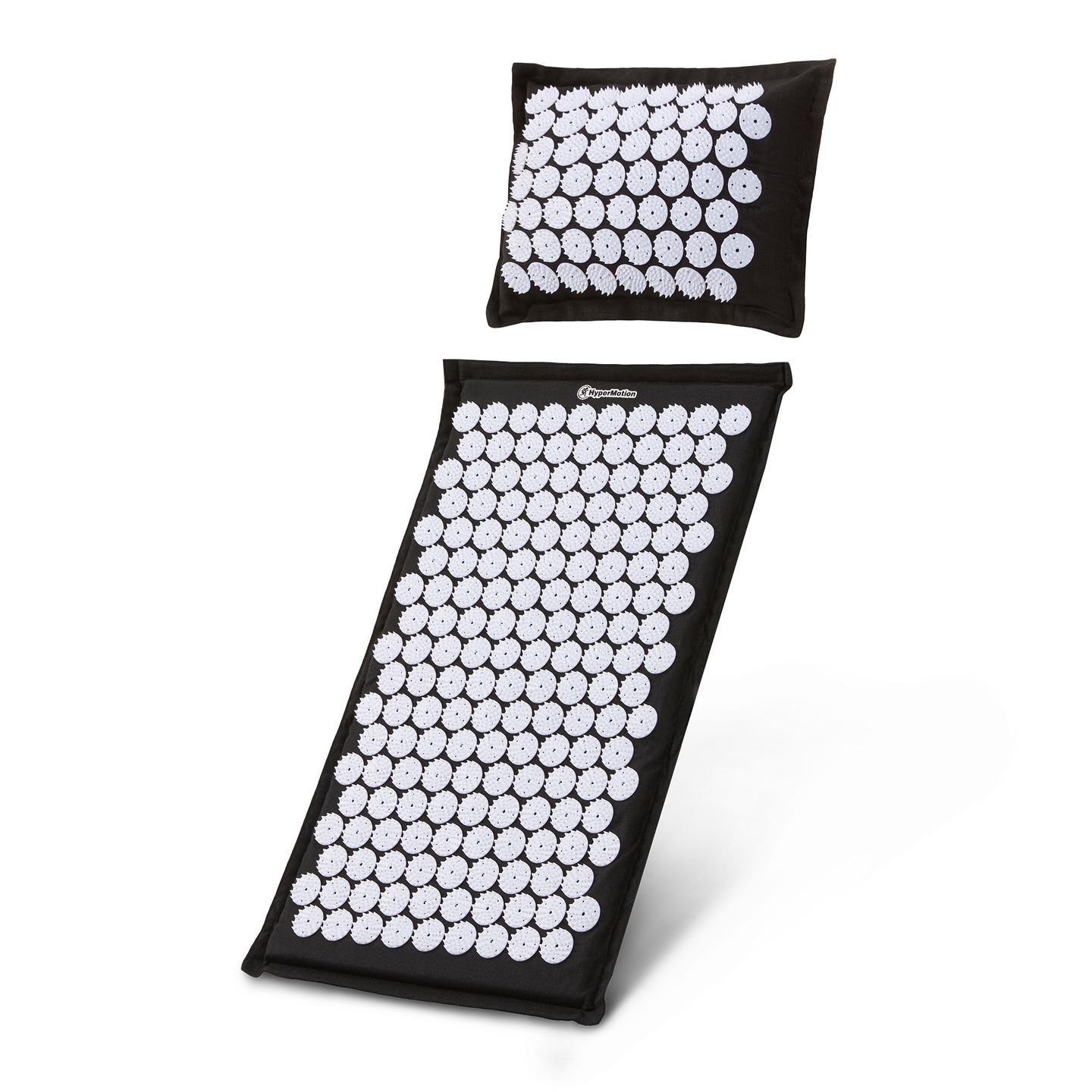 Öko-linane nõelravimatt kookoskiudude ja tatrapadjaga – 68 cm HyperMotion must ja valge