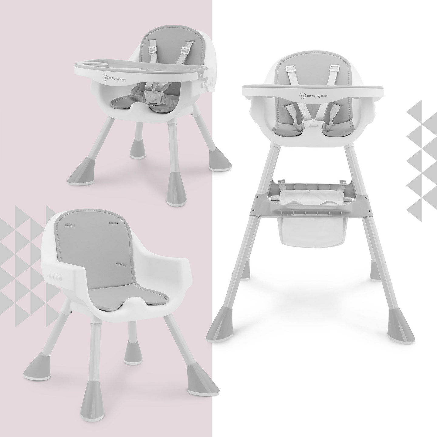 Moby-System Magnolia 2-in-1 reguleeritav tugitool - hall