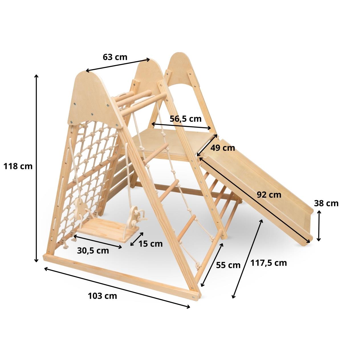 Puidust kodune mänguväljak XL 5in1