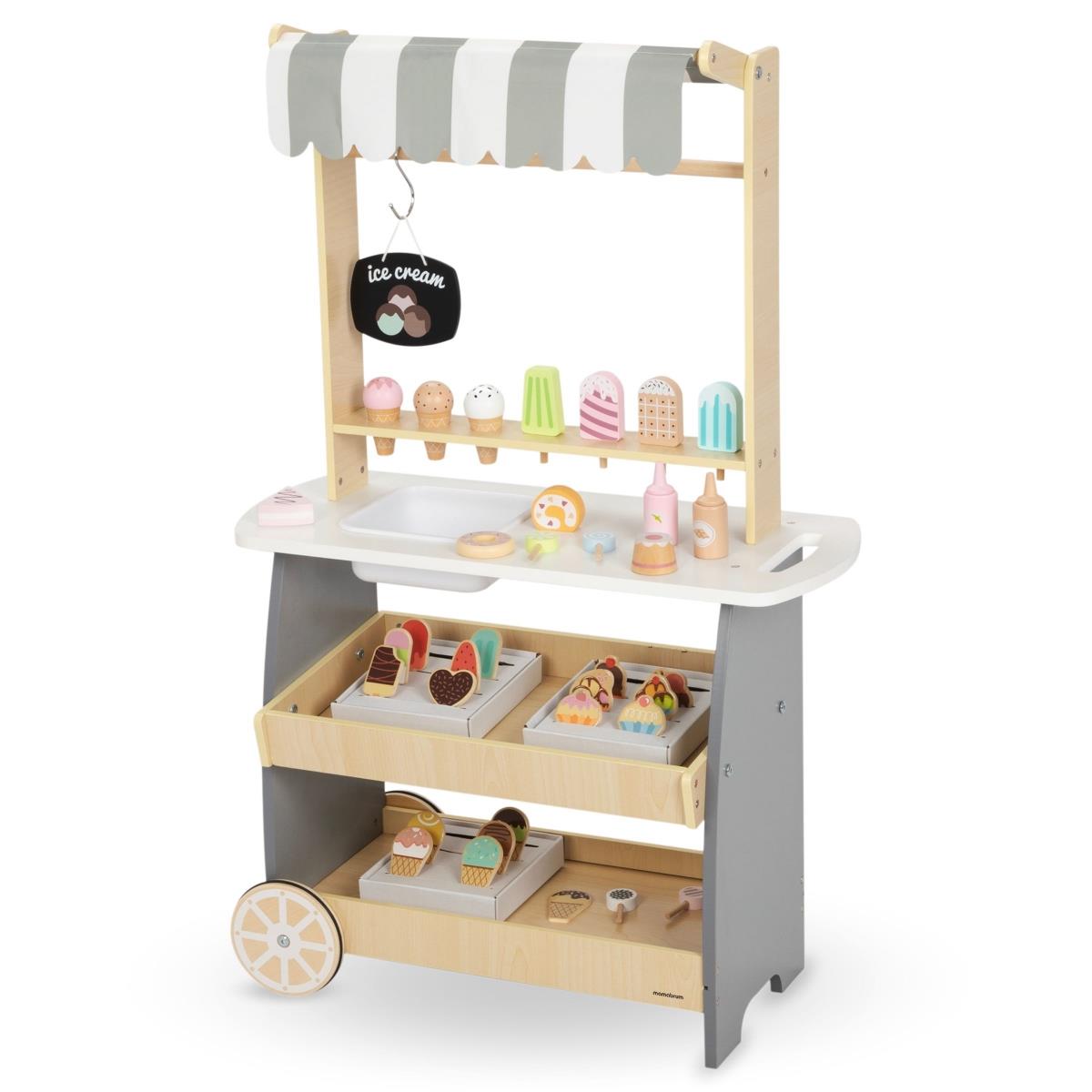 Puidust jäätisekäru ratastel - jäätisekäru