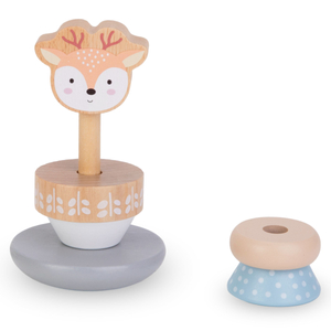 Puidust mänguasjade komplekt - värviline põiming, püramiid Deer, sorteerija Penguin