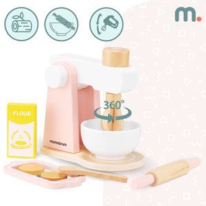 Puidust tainasegisti koos tarvikutega, lastele