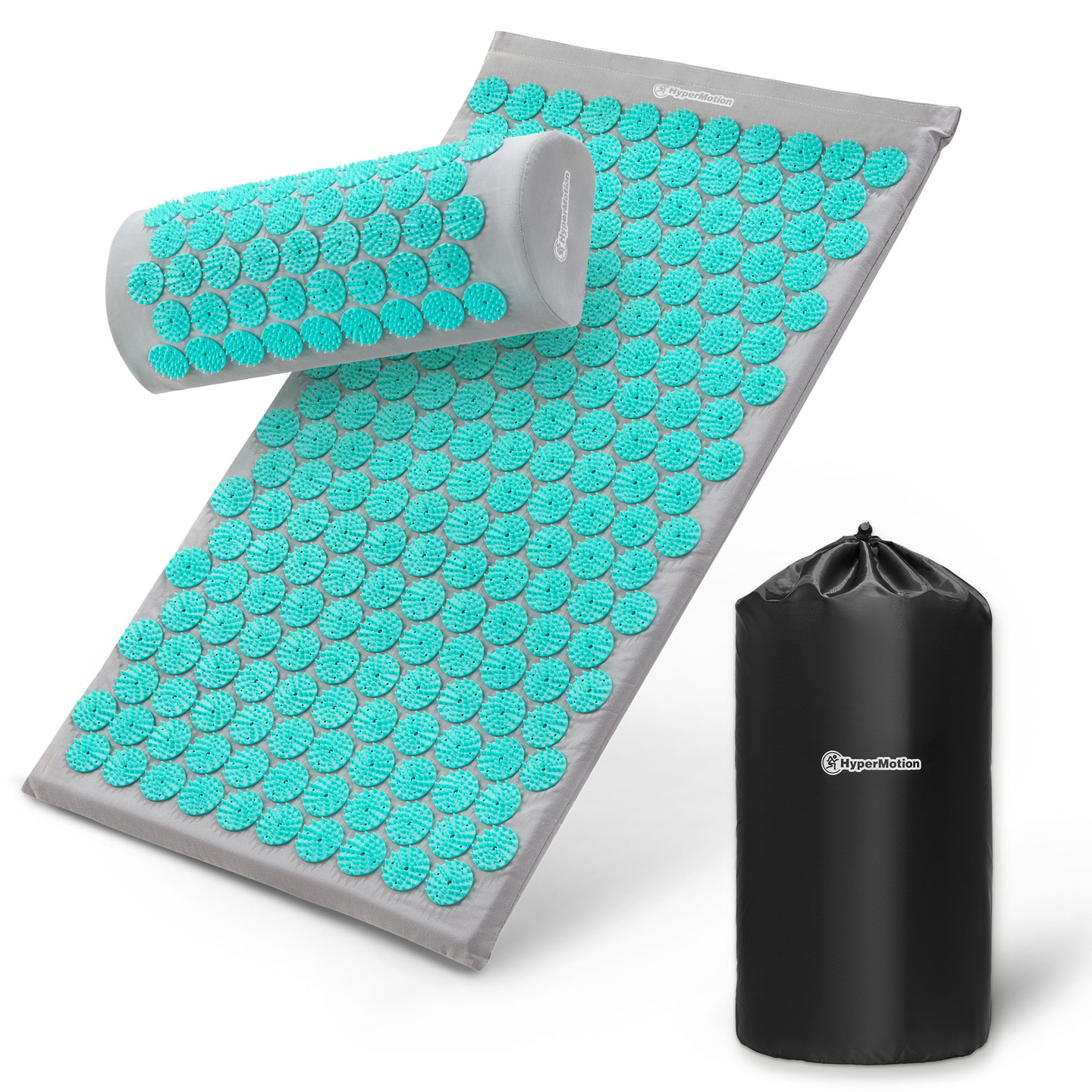 Akupressuurmatt padja ja kattega - 72 cm HyperMotion hall-münt
