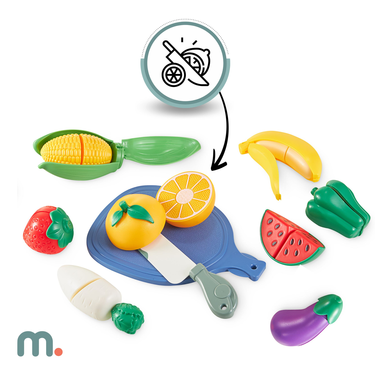 XXXXL suur puidust interaktiivne köök LED-valgustusega, pesumasin, mikrolaineahi, kohvimasin ning puu- ja köögiviljakomplekt - 50 elementi