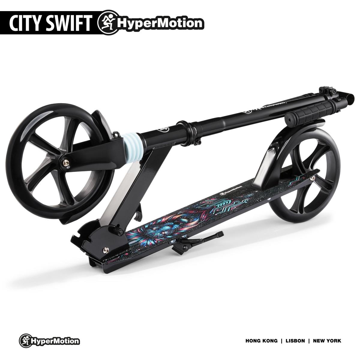 Kaherattaline roller noortele täiskasvanutele - löögisummutiga - Hypermotion CITY SWIFT Digital Lion - 100kg