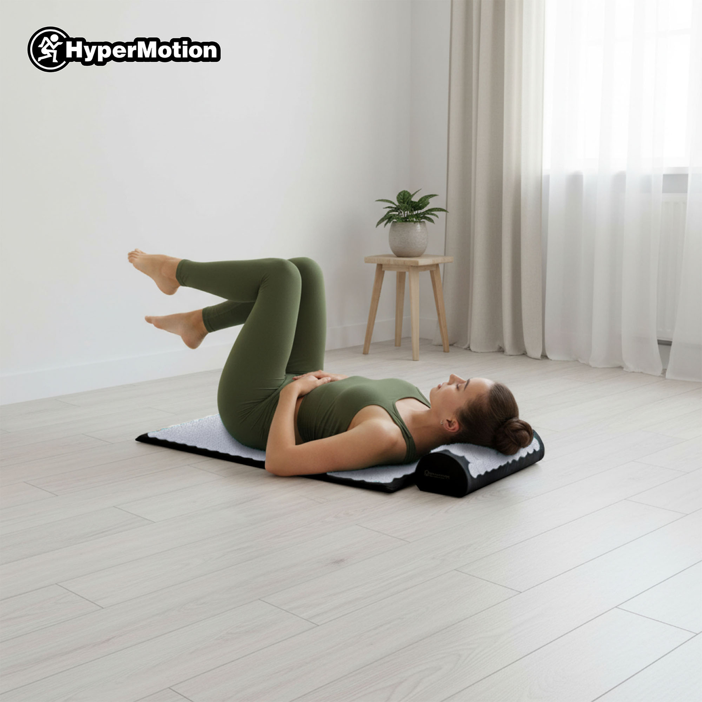 Akupressuurmatt padja ja kattega - 72 cm HyperMotion mustvalge