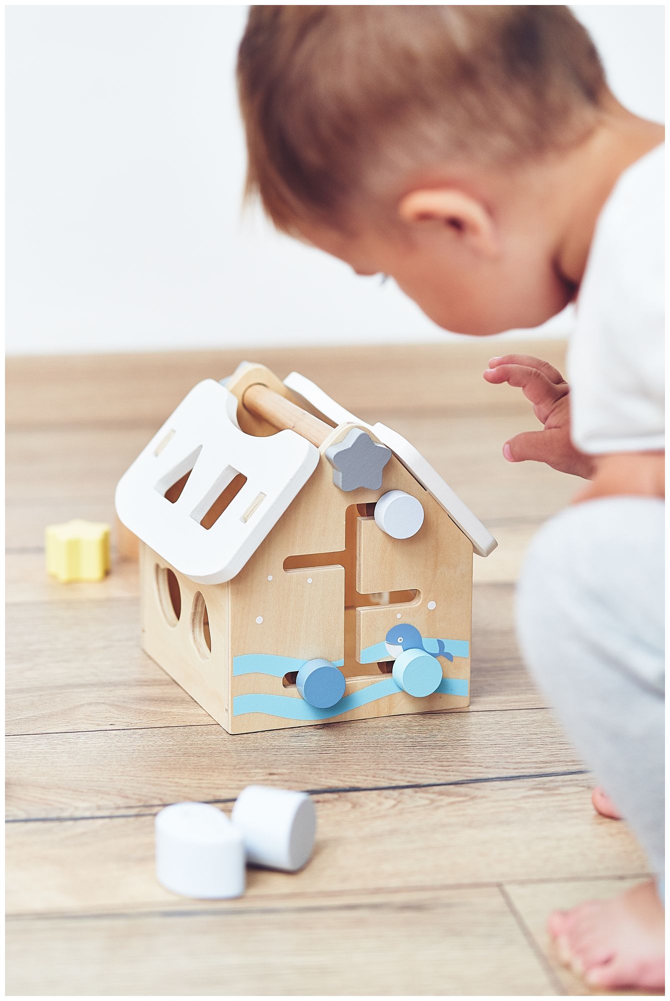 Sorter - hariduslik puidust maja klotsidega