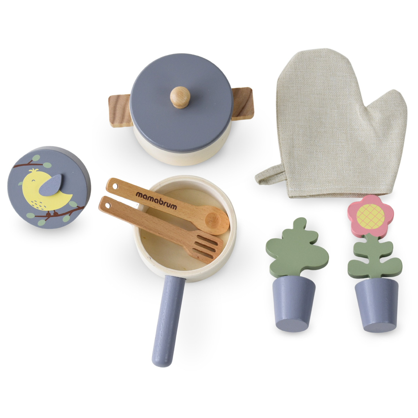 Puidust aiaköök koos aksessuaaridega - naturaalne boho