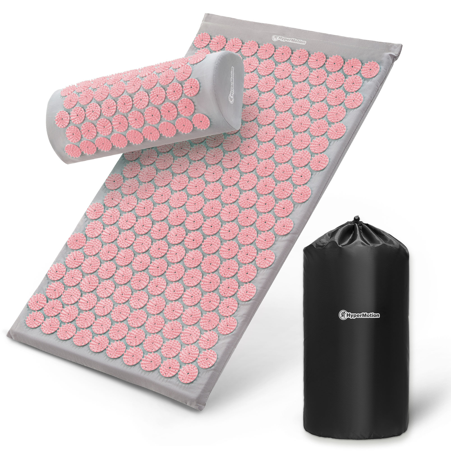 Akupressuurmatt padja ja kattega - 72 cm HyperMotion hall ja roosa