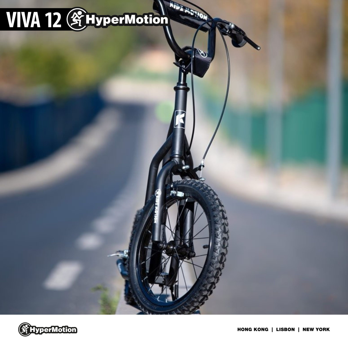 HyperMotion VIVA 12 roller (30cm pumbatavad rattad) - must