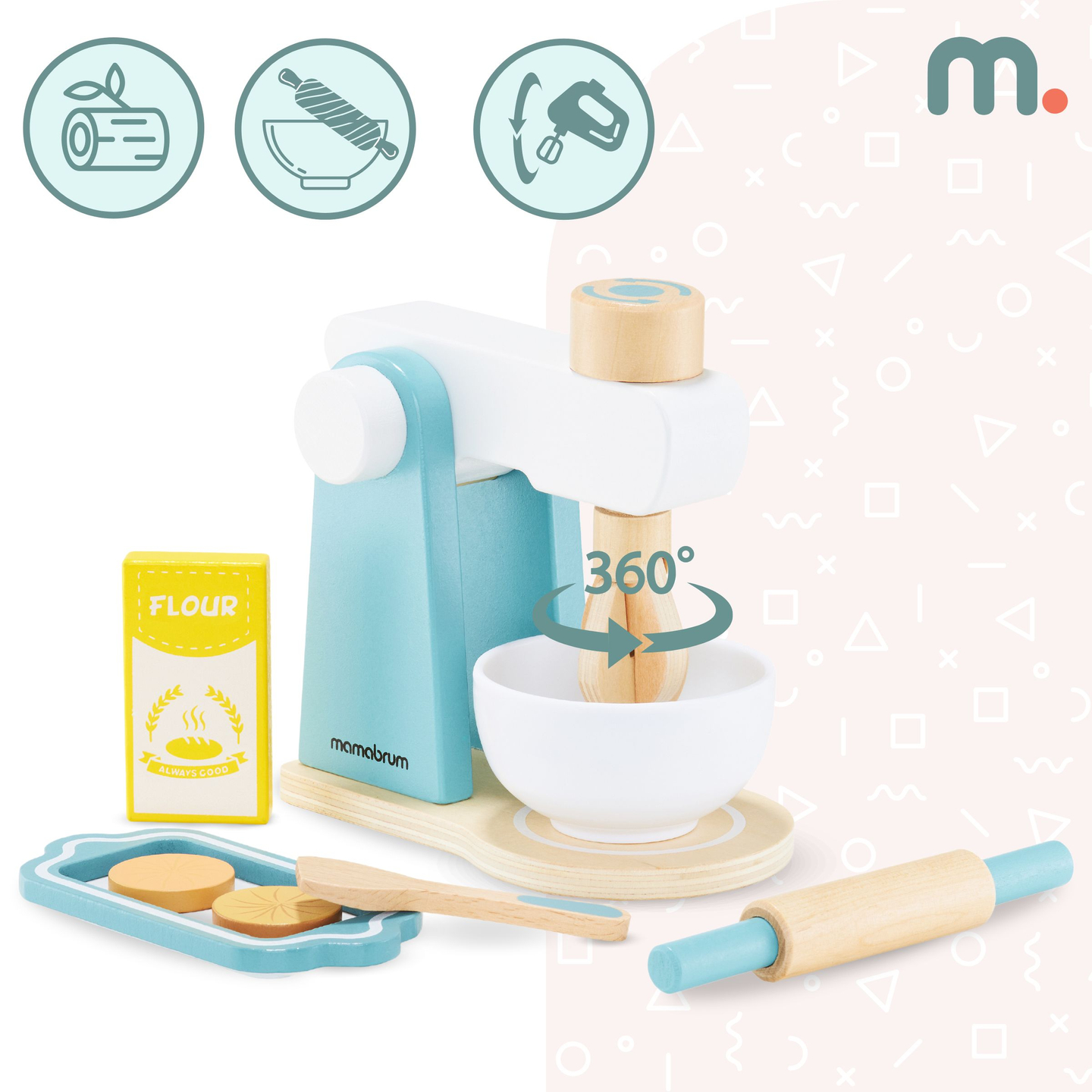 Puidust segisti koos tarvikutega