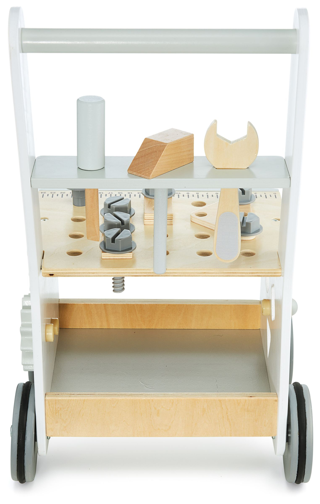 3-in-1 puust kõndija, tõukur + töökoda - 47 elementi