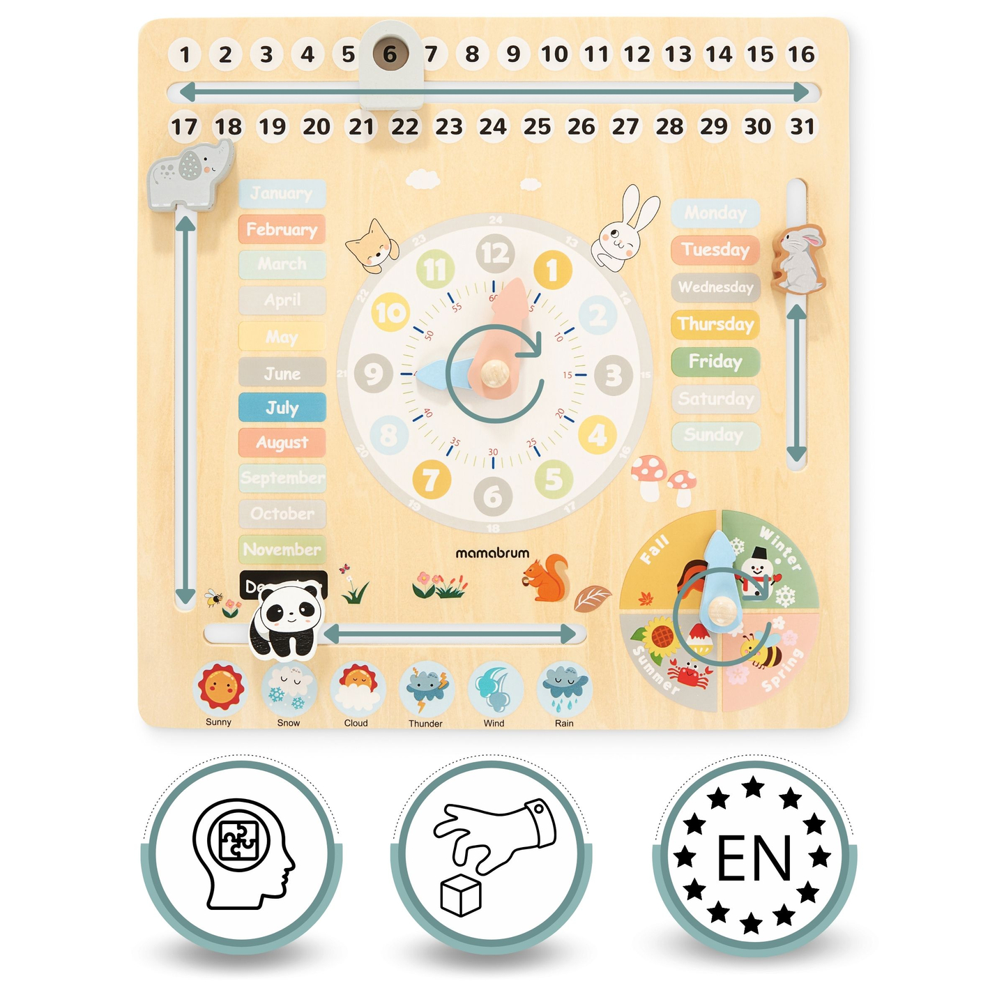 Puidust lastekalender 6in1