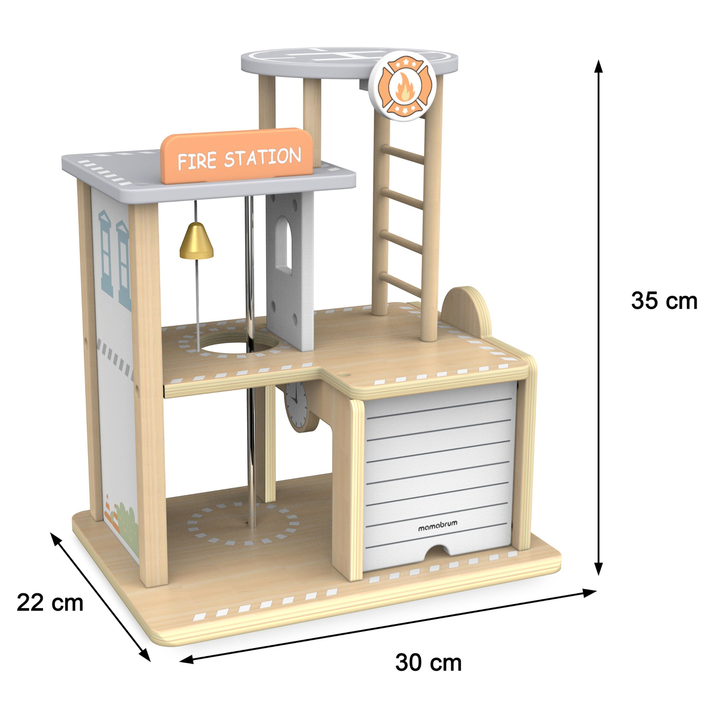 Puidust tuletõrjejaam koos tarvikutega, tuletõrjeüksus