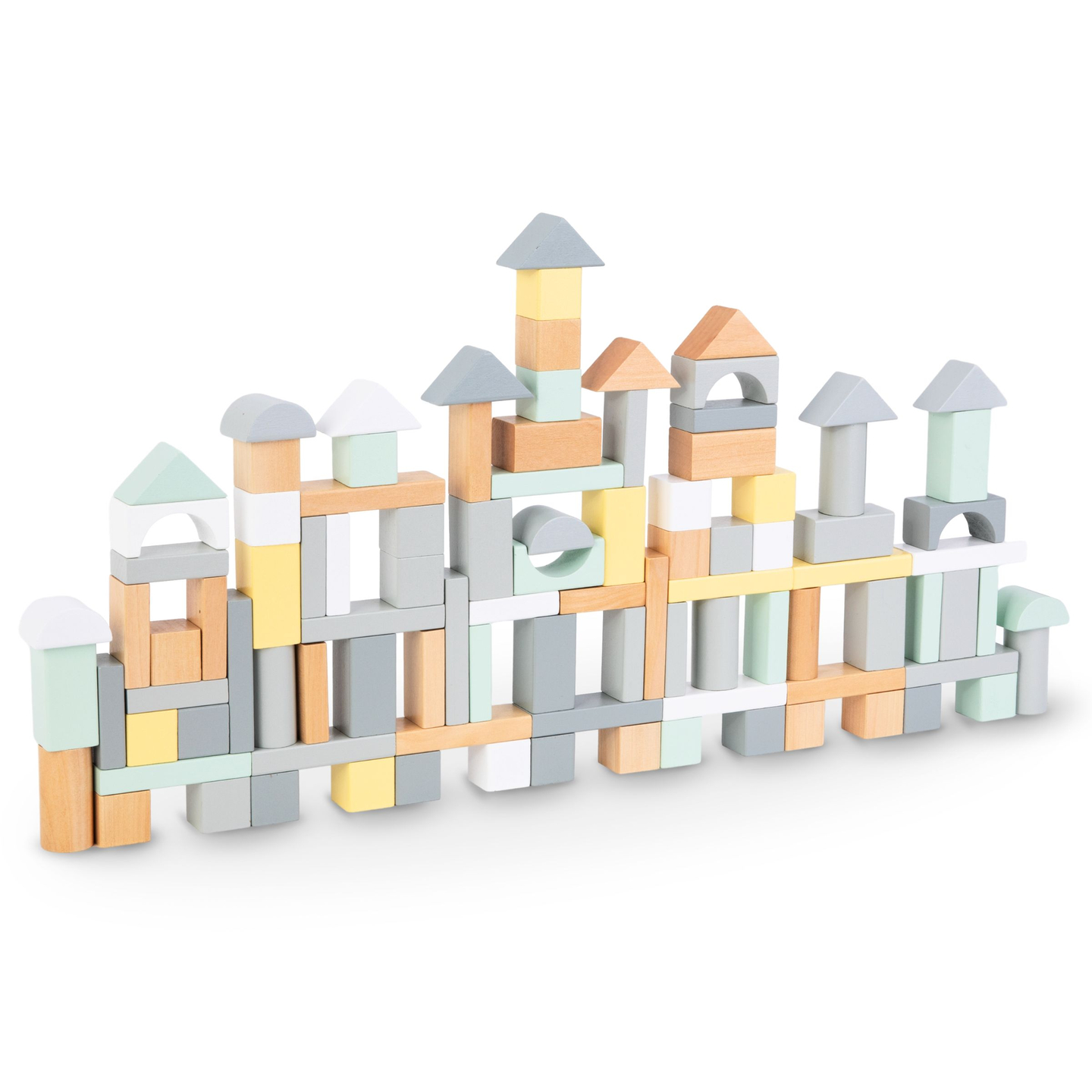 Pastellid puidust klotsid - komplekt 100 XL tükki