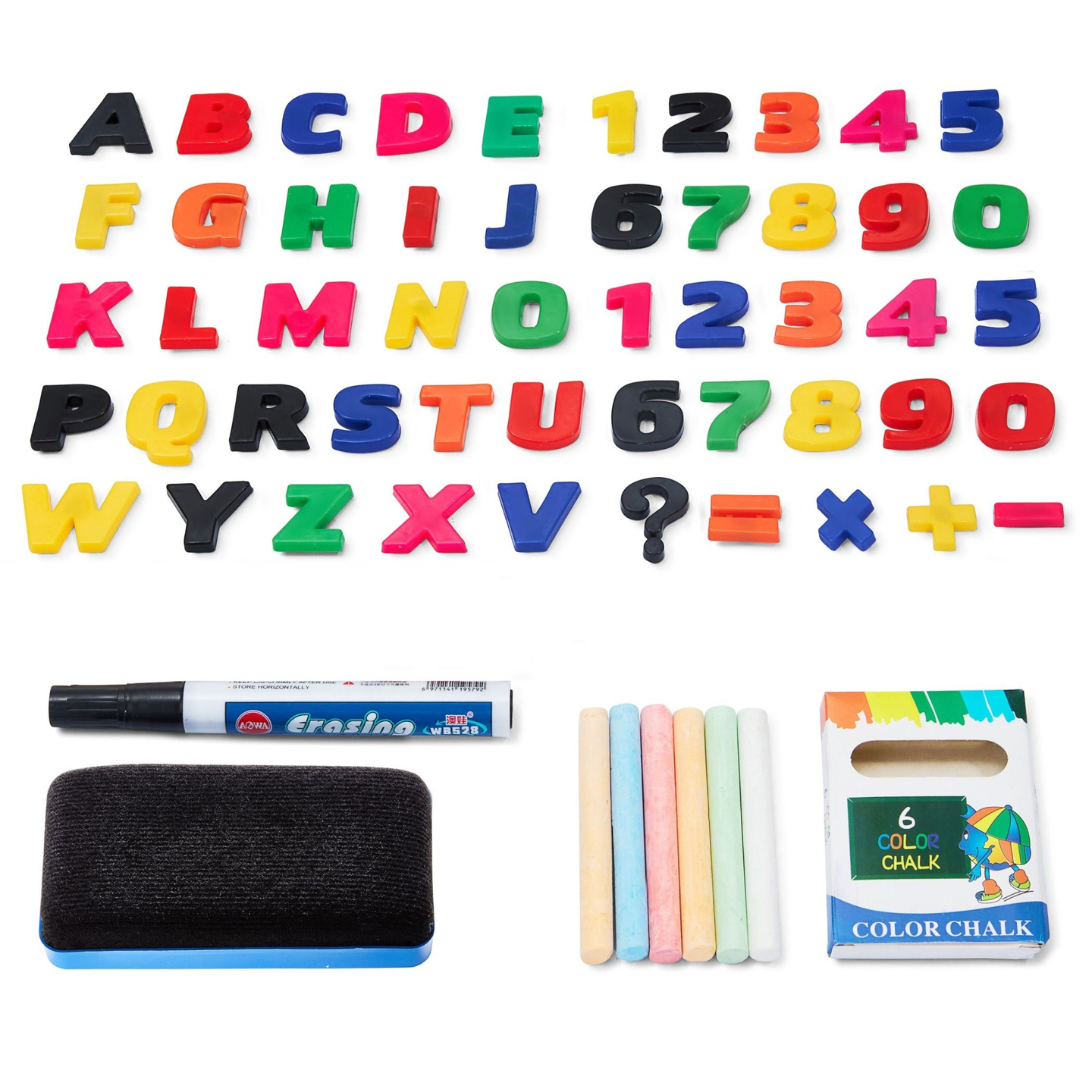 Suur kahepoolne hariduslik tahvel: magnet- ja kriiditahvel - kuivalt kustutatav tahvel, puidust