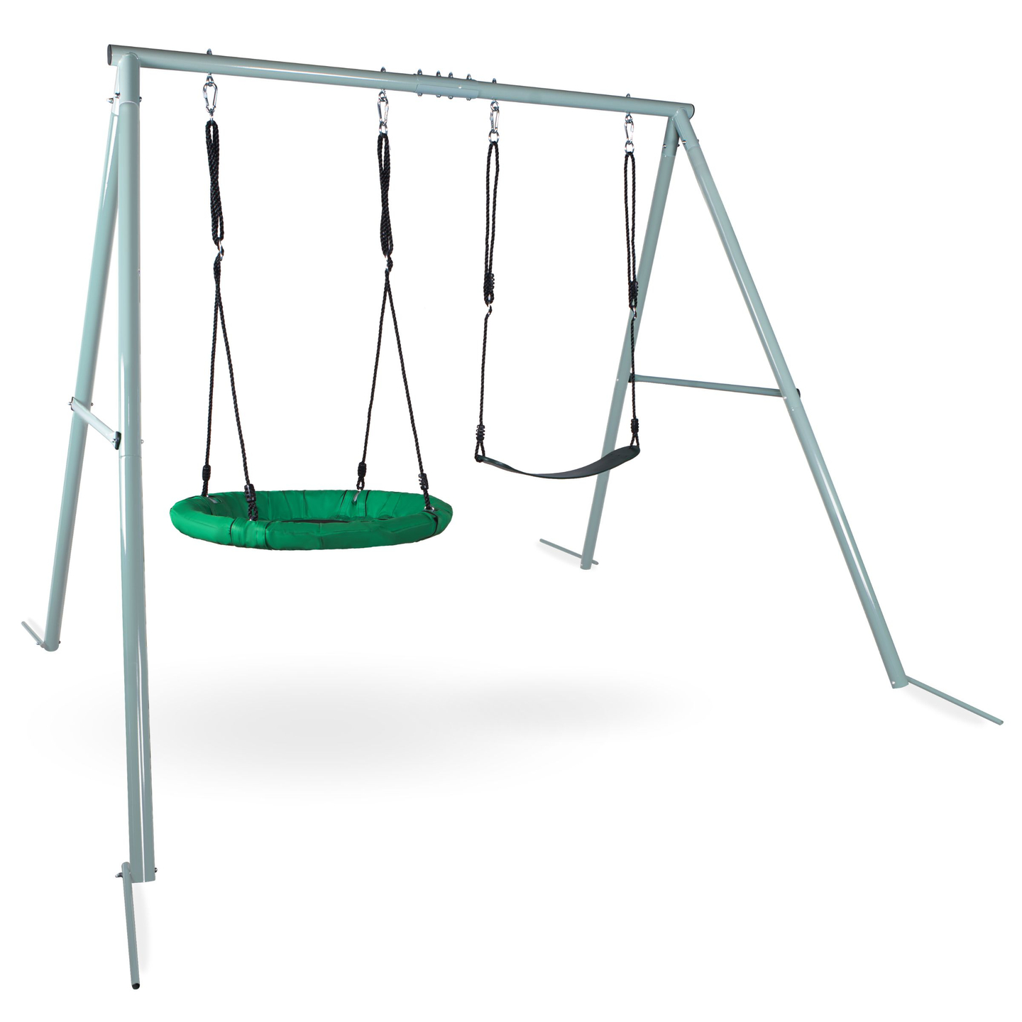 Kahekordne aiakiik raami ja trossidega - iste ja kurepesa