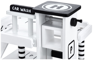 Puidust garaaž - parkla - autod, lift, helikopter