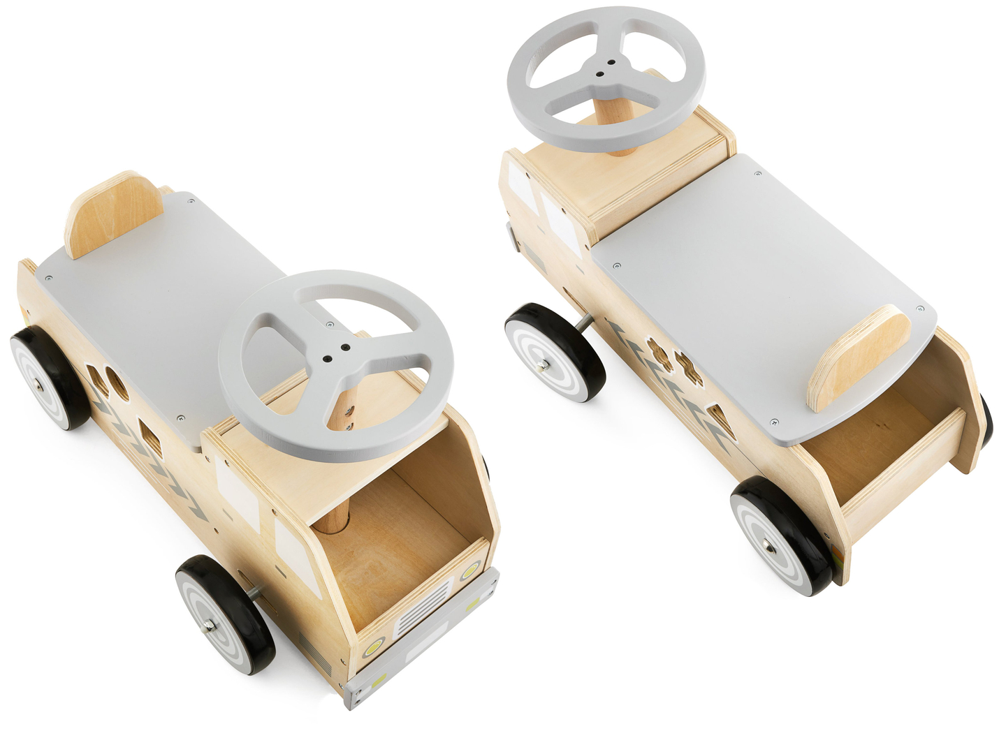 Puidust jalgratas, auto, klotsidega auto