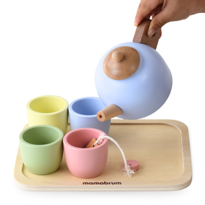 Puidust teekomplekt koos kandikuga - 7 ühikut