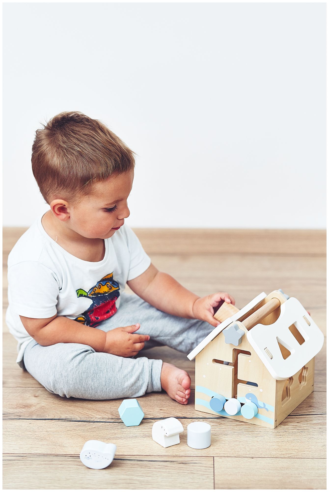 Sorter - hariduslik puidust maja klotsidega