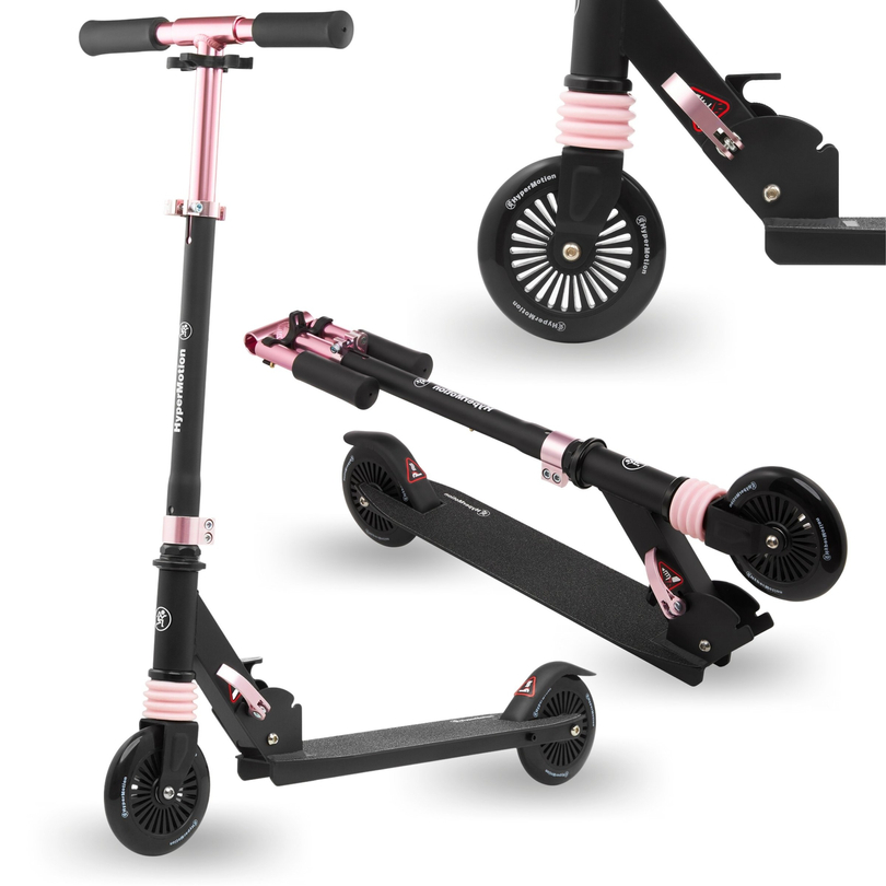 Kaherattaline roller koos amortisaatoriga WALLY 4-9 aastat alates HyperMotion must-roosa