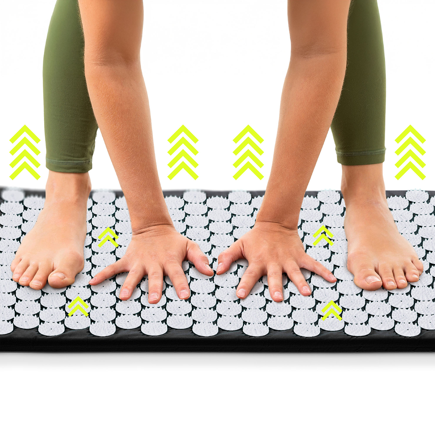 Akupressuurmatt padja ja kattega - 72 cm HyperMotion mustvalge